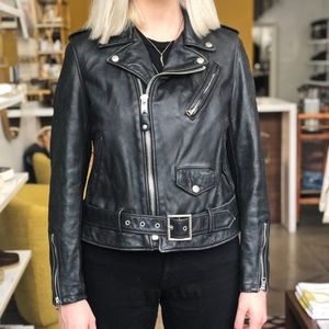 Schott NYC 626VNW Washed Black Cowhide Jacket